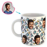 Load image into Gallery viewer, white Photography mug personalized with photo of face printed on it
