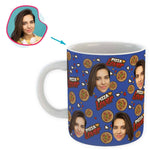 Load image into Gallery viewer, darkblue Pizza Lover mug personalized with photo of face printed on it
