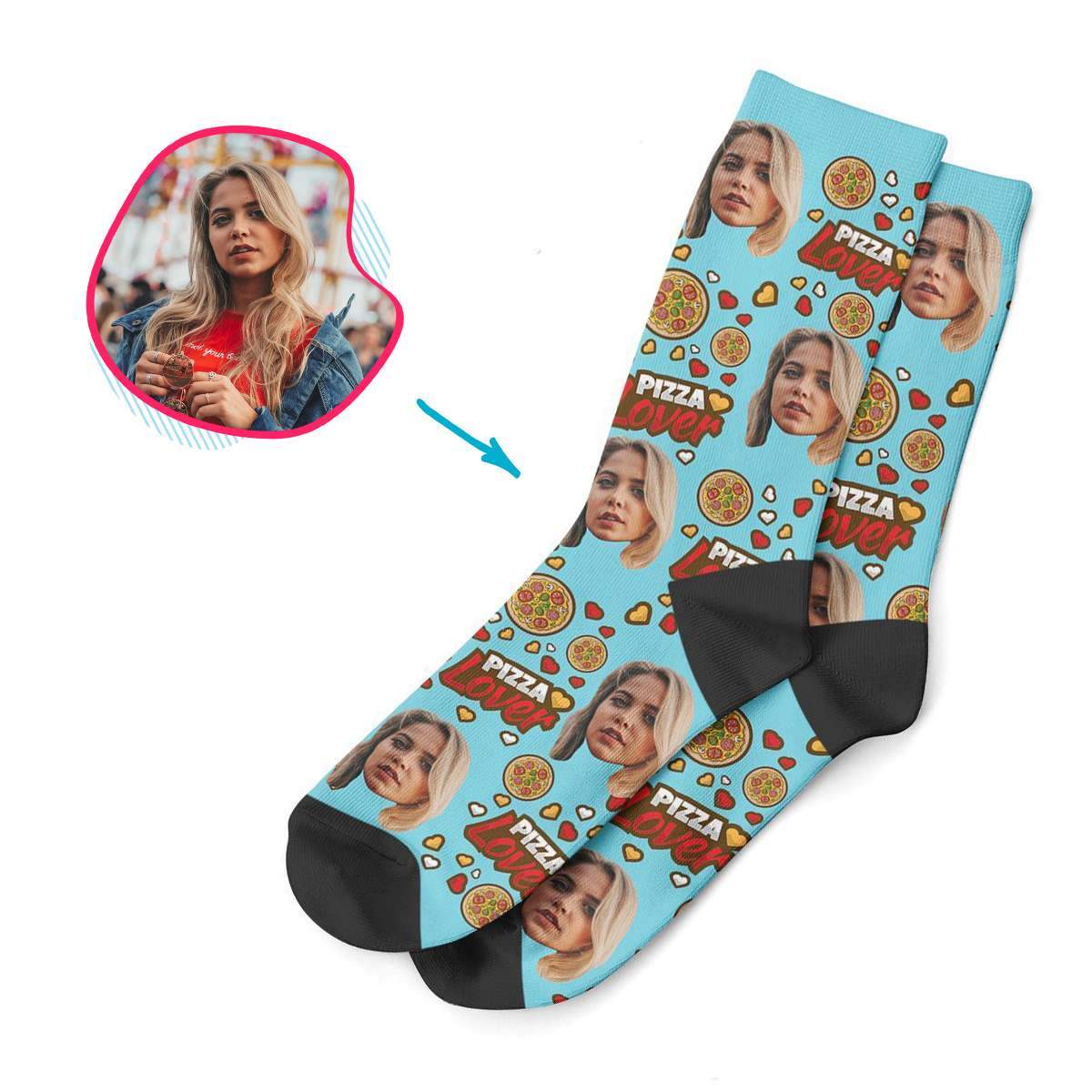 Pizza Lover Personalized Socks