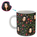 Load image into Gallery viewer, dark Pizza mug personalized with photo of face printed on it
