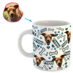 Load image into Gallery viewer, white Puppy mug personalized with photo of face printed on it
