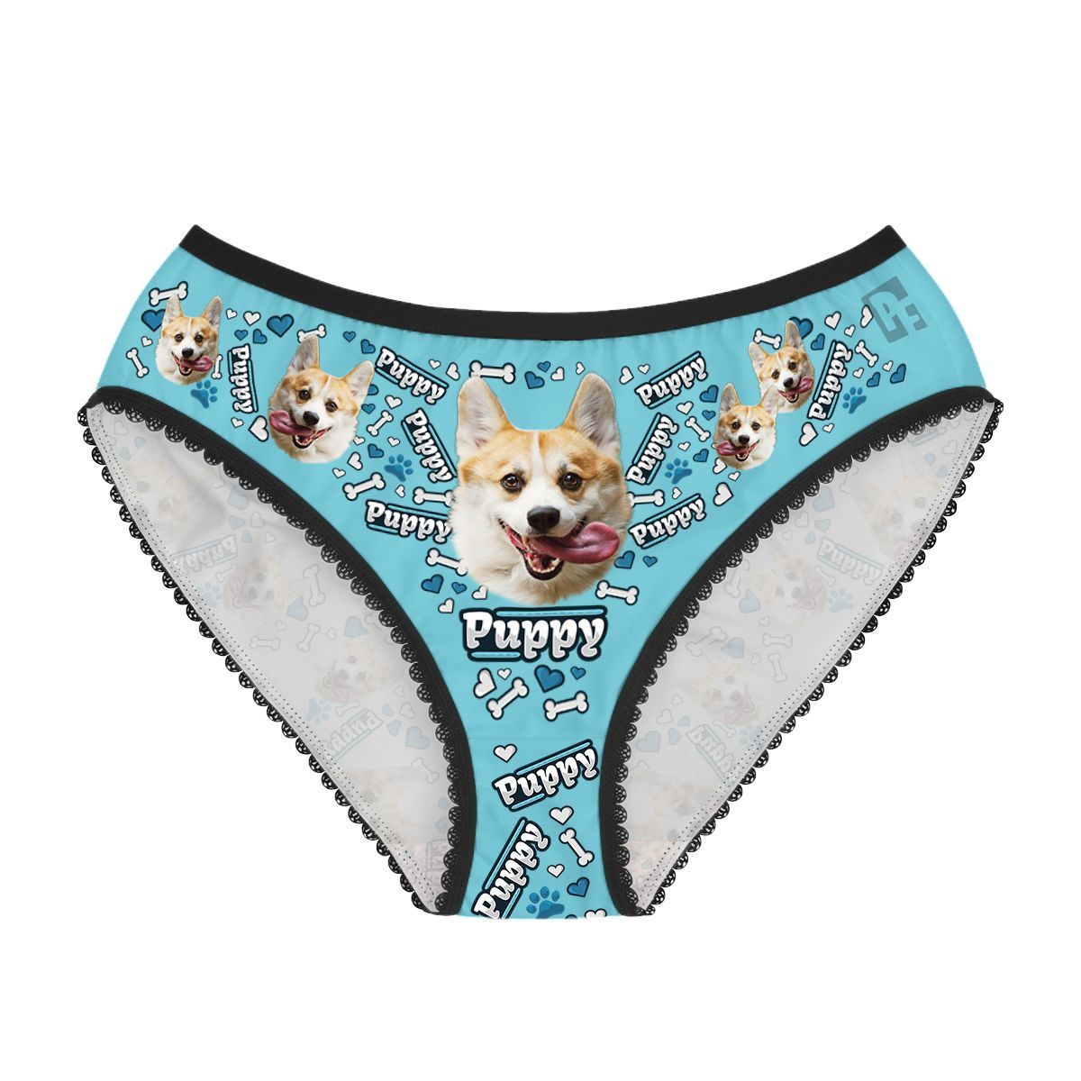 Blue Puppy women's underwear briefs personalized with photo printed on them