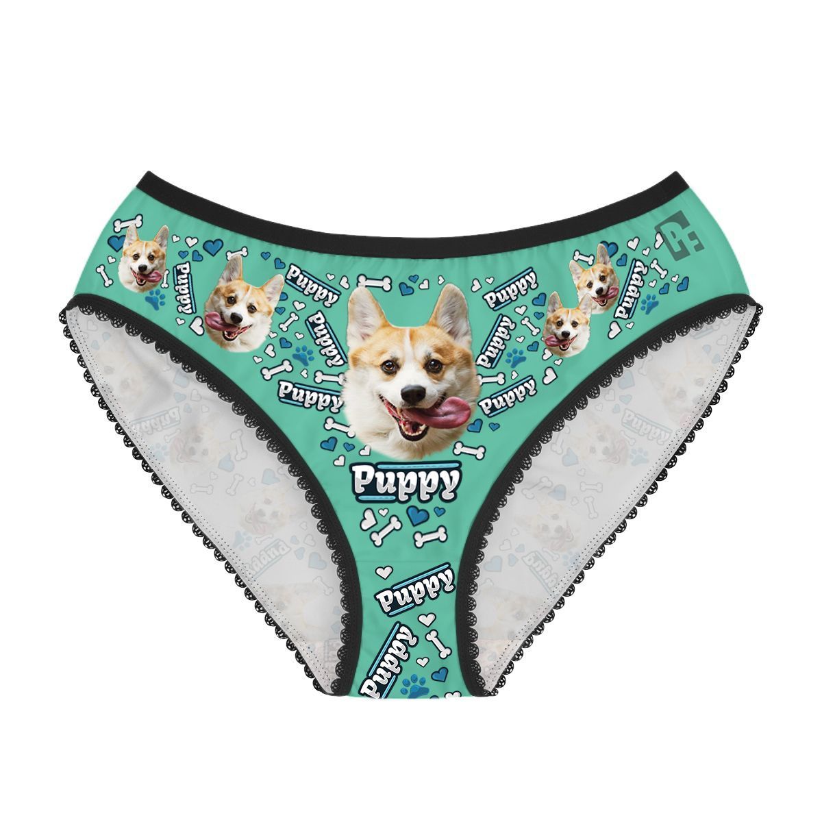 Mint Puppy women's underwear briefs personalized with photo printed on them