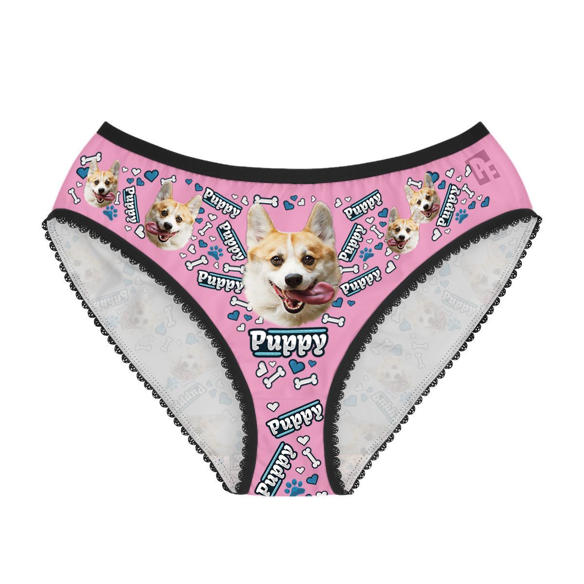 Pink Puppy women's underwear briefs personalized with photo printed on them