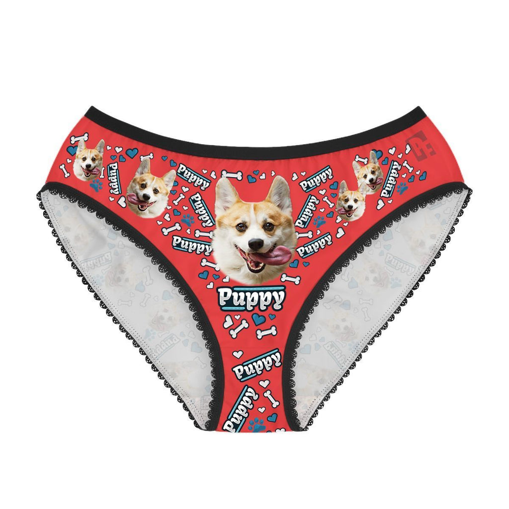 Red Puppy women's underwear briefs personalized with photo printed on them