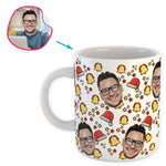 Load image into Gallery viewer, white Santa's Hat mug personalized with photo of face printed on it
