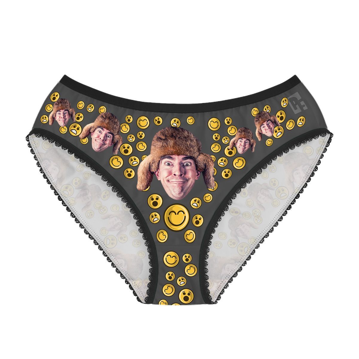 Dark Smiles women's underwear briefs personalized with photo printed on them