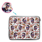 Load image into Gallery viewer, white Сooking laptop sleeve personalized with photo of face printed on them
