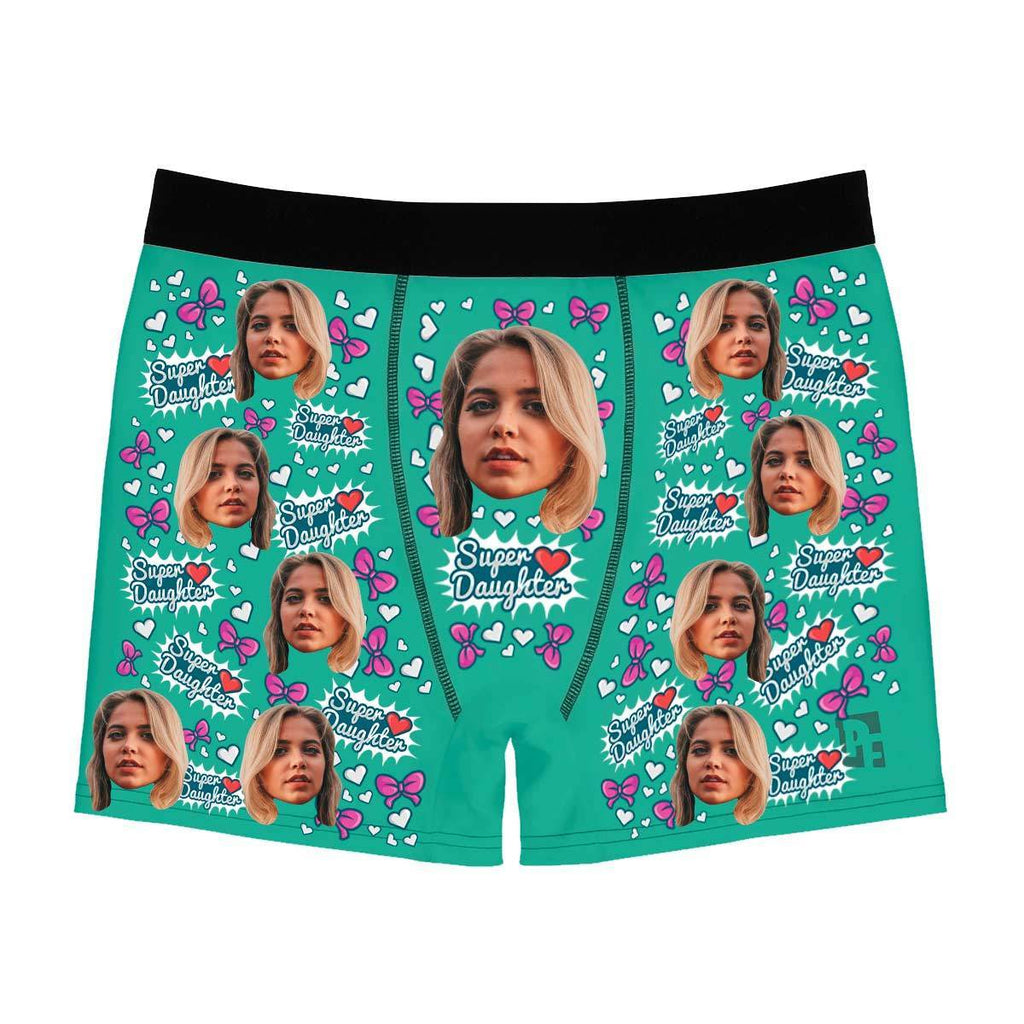 Mint Super daughter men's boxer briefs personalized with photo printed on them