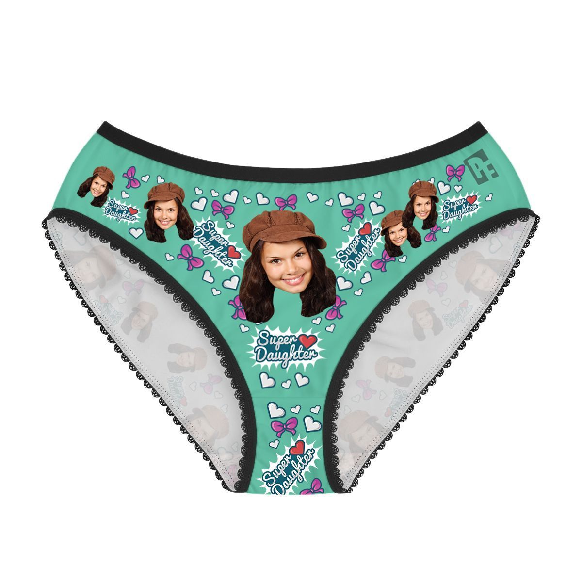 Mint Super daughter women's underwear briefs personalized with photo printed on them