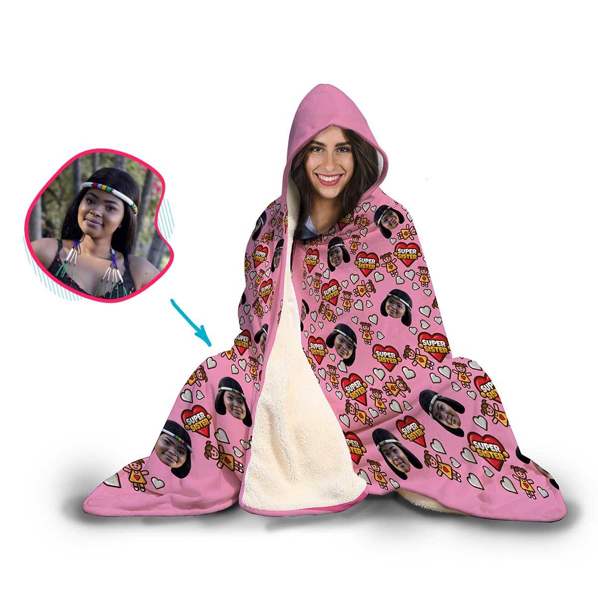 Super Sister Personalized Hooded Blanket