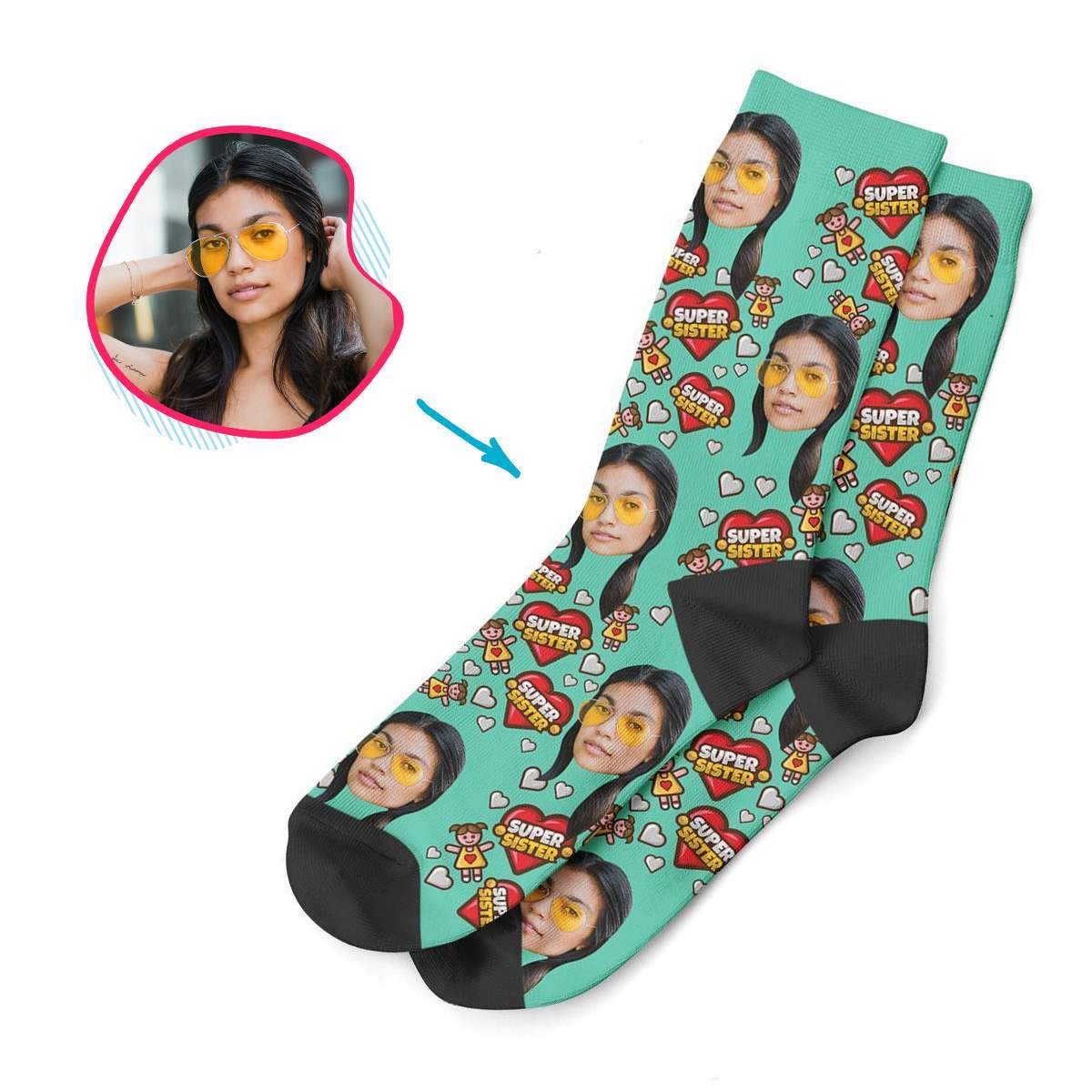 Super Sister Personalized Socks