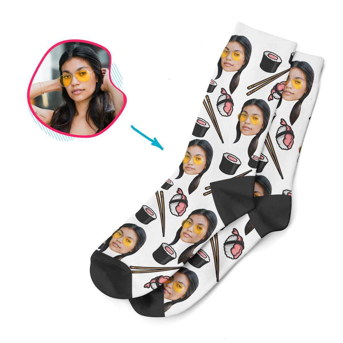 Sushi Personalized Socks