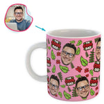 Load image into Gallery viewer, pink The Cool Dad mug personalized with photo of face printed on it
