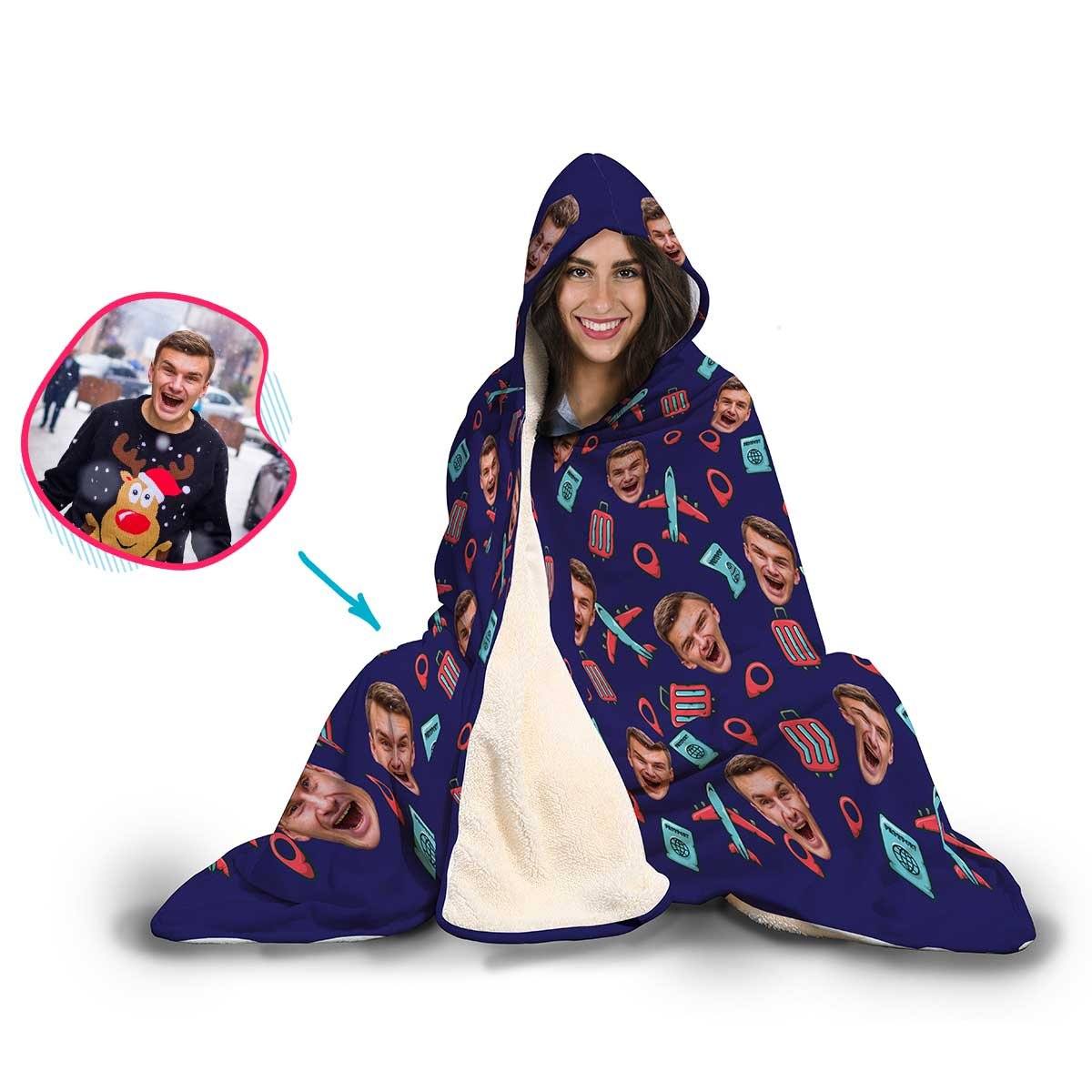 Traveler Personalized Hooded Blanket