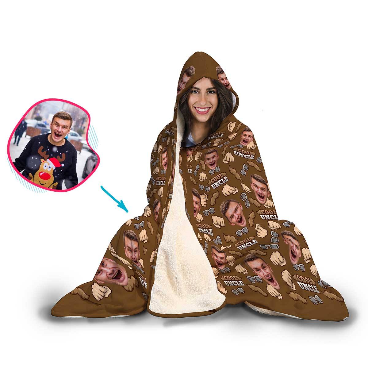 Uncle Personalized Hooded Blanket