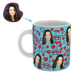Load image into Gallery viewer, Blue Wife personalized mug with photo of face printed on it
