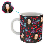 Load image into Gallery viewer, Dark Wife personalized mug with photo of face printed on it
